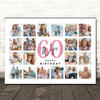 Photo Collage 60th Birthday Personalised Gift For Wife 20-Photo Print Or Canvas Photo Collage 60th Birthday Personalised Gift For Wife 20-Photo Print Or Canvas