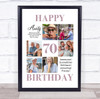 Photo Collage 70th Birthday Personalised Gift For Aunty 6-Photo Print Or Canvas