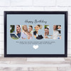 Photo Collage Blue 4-Photo Birthday Personalised Gift For Uncle Print Or Canvas
