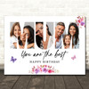 Photo Collage Mum Birthday Personalised Gift 3-Photo Mum Floral Print Or Canvas