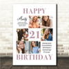 Photo Collage 21st Birthday Personalised Gift For Aunty 6-Photo Print Or Canvas