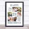 Photo Collage 21st Birthday Personalised Gift For Daddy 6-Photo Print Or Canvas