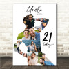 Photo Collage 21st Birthday Personalised Gift For Uncle 9-Photo Print Or Canvas