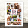 Photo Collage 21st Birthday Personalised Gift For Wife 10-Photo Print Or Canvas