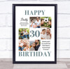 Photo Collage 30th Birthday Personalised Gift For Daddy 6-Photo Print Or Canvas
