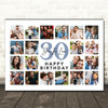 Photo Collage 30th Birthday Personalised Gift For Son 20-Photo Print Or Canvas