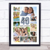 Photo Collage 40th Birthday Personalised Gift For Dad 10-Photo Print Or Canvas