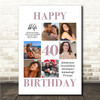 Photo Collage 40th Birthday Personalised Gift For Wife 6-Photo Print Or Canvas