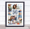 Photo Collage 50th Birthday Personalised Gift For Son 10-Photo Print Or Canvas