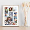Photo Collage 60th Birthday Personalised Gift For Dad 10-Photo Print Or Canvas