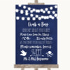 Navy Blue Watercolour Lights Grab A Bag Candy Buffet Cart Sweets Wedding Sign