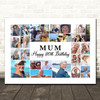 Photo Collage 80th Birthday Personalised Gift For Mum 22-Photo Print Or Canvas
