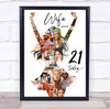 Photo Collage 21st Birthday Personalised Gift For Wife 9-Photo Print Or Canvas