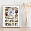 Photo Collage 30th Birthday Personalised Gift For Dad 20-Photo Print Or Canvas
