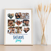 Photo Collage Father's Day Personalised Gift 9-Photo 3 Hearts Print Or Canvas