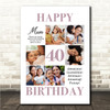 Photo Collage 40th Birthday Personalised Gift For Mum 6-Photo Print Or Canvas Photo Collage 40th Birthday Personalised Gift For Mum 6-Photo Print Or Canvas