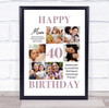 Photo Collage 40th Birthday Personalised Gift For Mum 6-Photo Print Or Canvas Photo Collage 40th Birthday Personalised Gift For Mum 6-Photo Print Or Canvas