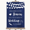 Navy Blue Watercolour Lights Heaven Loved Ones Personalised Wedding Sign