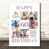 Photo Collage 60th Birthday Personalised Gift For Nan 6-Photo Print Or Canvas