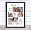 Photo Collage 70th Birthday Personalised Gift For Mum 6-Photo Print Or Canvas