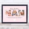 Photo Collage Pink 3-Photo Birthday Personalised Gift For Nan Print Or Canvas