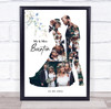 Photo Collage Wedding Personalised Gift 13-Photo Floral Print Or Canvas