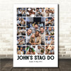 Photo Collage Stag Do Personalised Gift 15-Photo Print Or Canvas