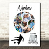 Photo Collage 40th Birthday Gift For Nephew 14-Photo Football Print Or Canvas