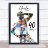 Photo Collage 40th Birthday Custom Gift For Uncle 9-Photo Man Print Or Canvas