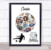 Photo Collage 50th Birthday Gift For Cousin 14-Photo Football Print Or Canvas