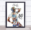 Photo Collage 50th Birthday Custom Gift For Uncle 9-Photo Man Print Or Canvas