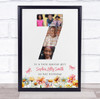 Photo Collage 5-Photo 7th Birthday Gift For Kids Girls Floral Print Or Canvas