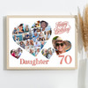Photo Collage 70th Birthday Gift For Daughter 20-Photo Hearts Print Or Canvas Photo Collage 70th Birthday Gift For Daughter 20-Photo Hearts Print Or Canvas