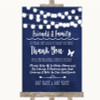 Navy Blue Watercolour Lights Photo Guestbook Friends & Family Wedding Sign