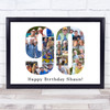 Photo Collage 90th Birthday 16-Photo Birthday Gift For Him 90 Print Or Canvas