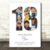 Photo Collage 9-Photo 18th Birthday Gift For Teens Boys White Print Or Canvas