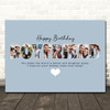 Photo Collage Blue 9-Photo Birthday Custom Gift For Boyfriend Print Or Canvas
