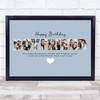 Photo Collage Blue 9-Photo Birthday Custom Gift For Boyfriend Print Or Canvas