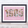 Photo Collage Pink Birthday Gift For Aunty 22-Photo Year 1985 Print Or Canvas