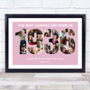 Photo Collage Pink Birthday Gift For Aunty 25-Photo Year 1936 Print Or Canvas