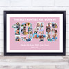Photo Collage Pink Birthday Gift For Aunty 26-Photo Year 1946 Print Or Canvas