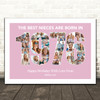 Photo Collage Pink Birthday Gift For Niece 23-Photo Year 1976 Print Or Canvas