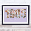 Photo Collage Purple Birthday Gift For Her 22-Photo Year 1985 Print Or Canvas