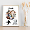 Photo Collage 30th Birthday Gift For Cousin 14-Photo Football Print Or Canvas
