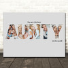 Photo Collage Grey 5-Photo Custom Gift For Aunty Any Occasion Print Or Canvas