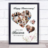Photo Collage Wedding Anniversary Custom Gift 19-Photo Floral Print Or Canvas