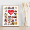 Photo Collage Gift For Mummy Mother's Day 20-Photo Red Heart Print Or Canvas