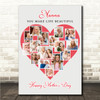Photo Collage Gift For Nanna Mother's Day 16-Photo Red Heart Print Or Canvas