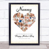 Photo Collage Gift For Nanny Mother's Day 17-Photo Gold Dots Print Or Canvas