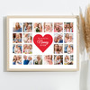 Photo Collage Gift For Nanny Mother's Day 20-Photo Red Heart Print Or Canvas
